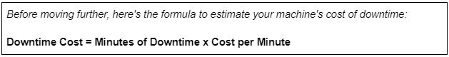 Machine Downtime Cost Estimation Formula