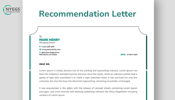 Recommendation Letter
