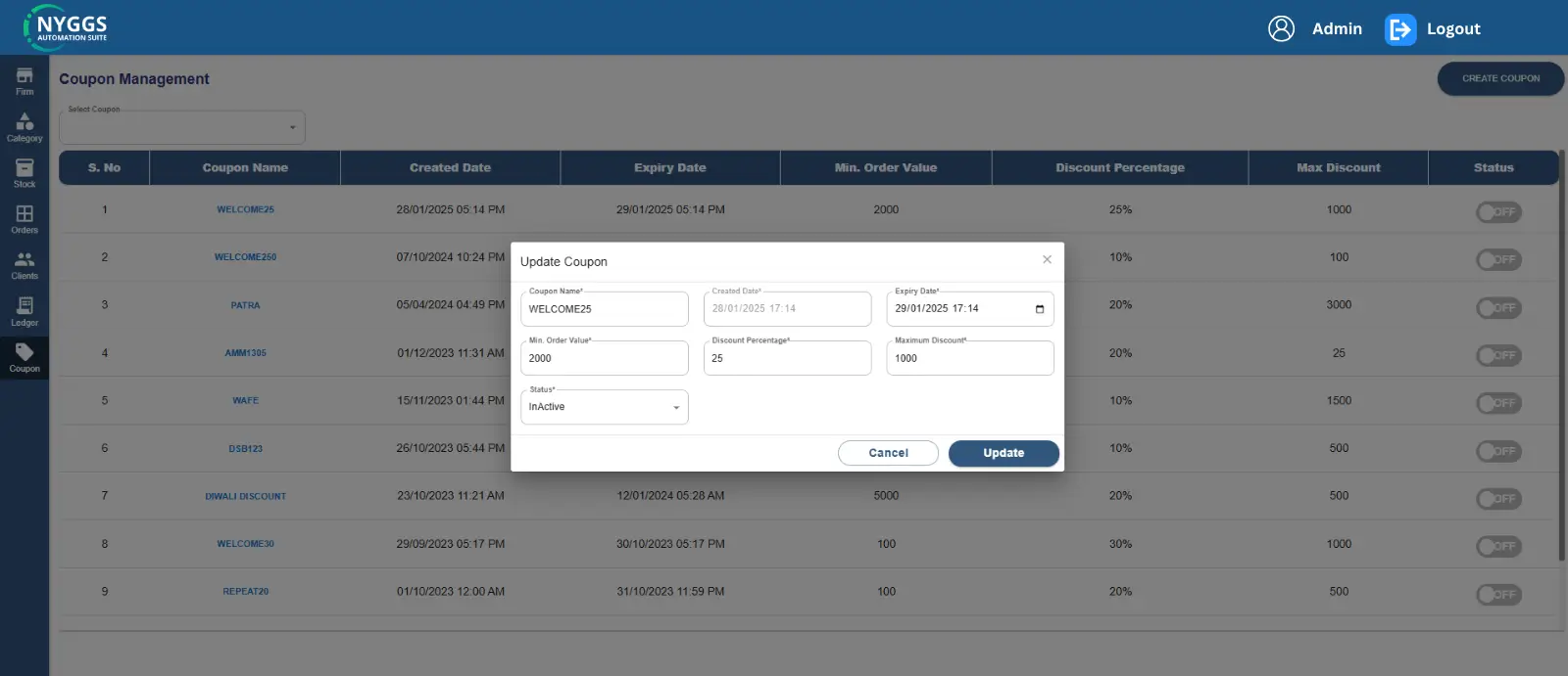 sfa coupon management 2